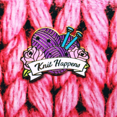 Knit Happens - przypinka